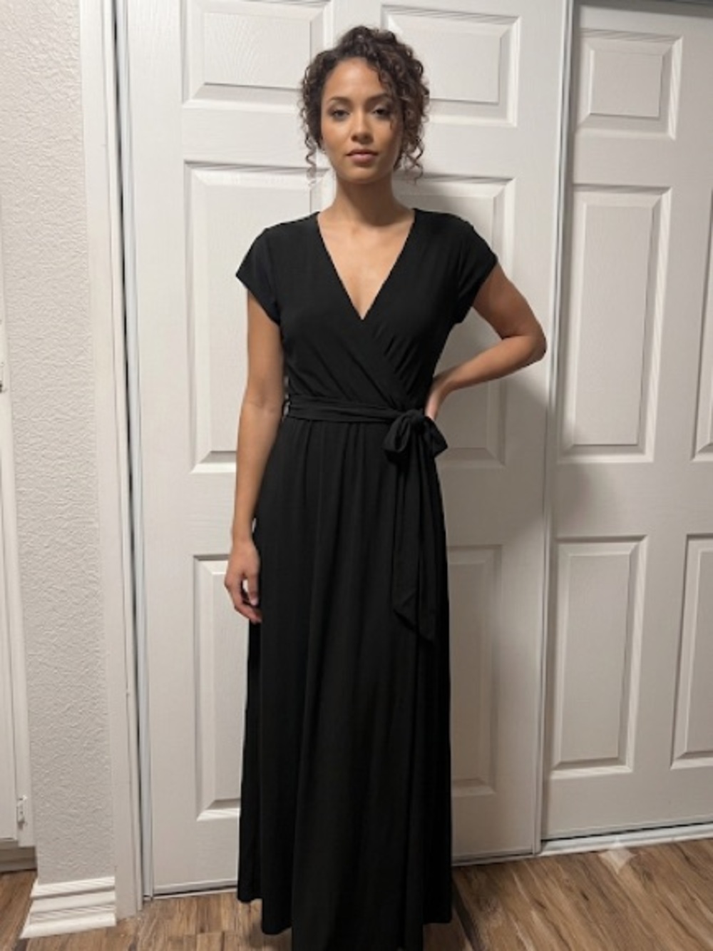 Cocomo Black Wrap Maxi Dress with Tie Waist ITEM#14